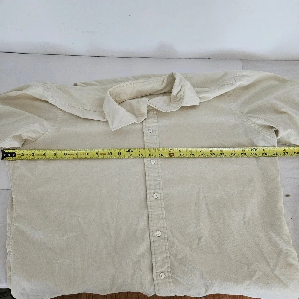 Polo Ralph Lauren Estate Custom Fit Cream Corduroy Button Down Shirt Mens XL